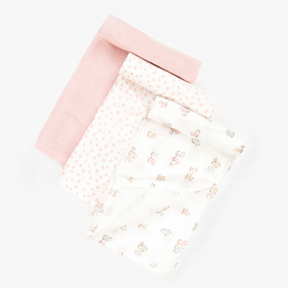Mayoral Newborn-Girls Soft Pink Trio Cloths | Childrensalon Outlet