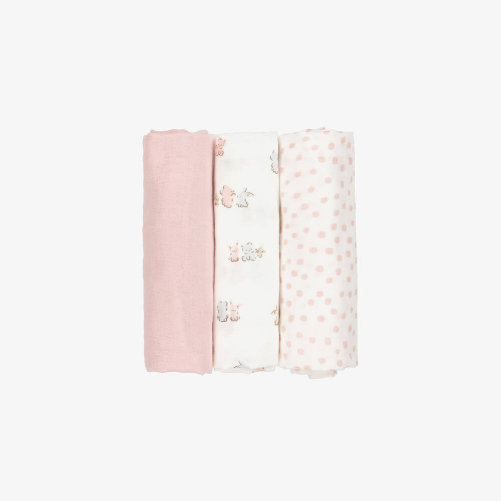 Mayoral Newborn-Girls Soft Pink Trio Cloths | Childrensalon Outlet