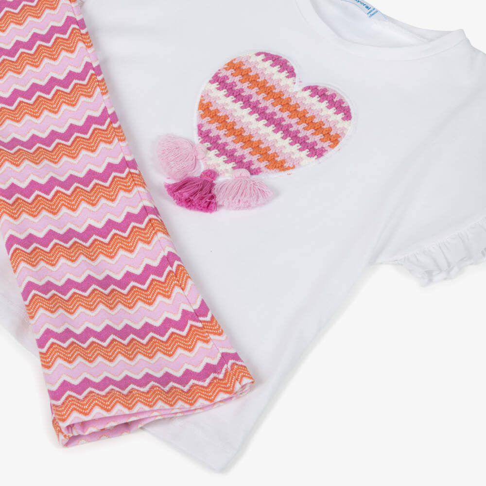 Mayoral-Girls' Soft Pink Zigzag Leggings Ensemble | Childrensalon Outlet