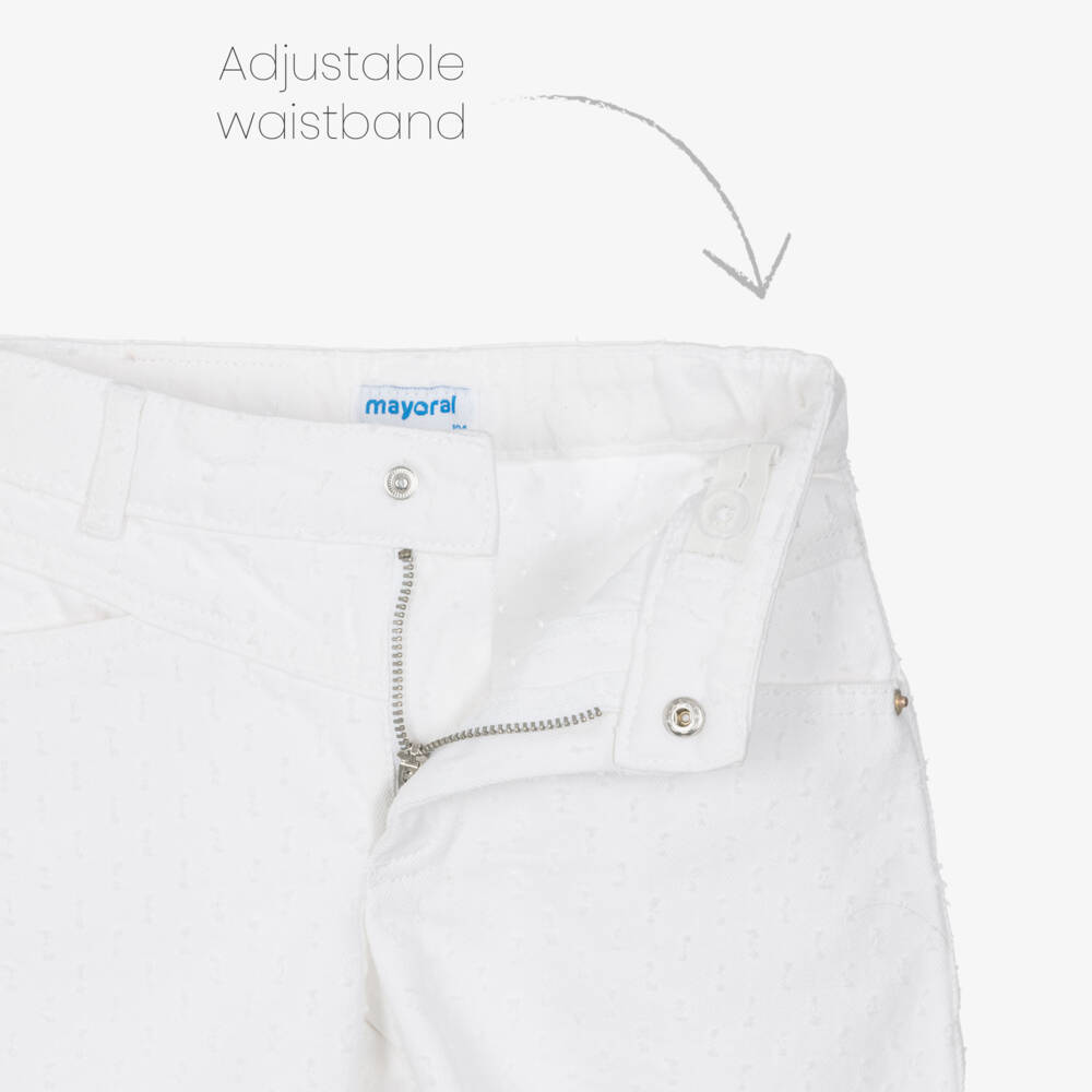 Mayoral-شورت دنيم ناعم للبنات بنقشة بلوميتيس | Childrensalon Outlet