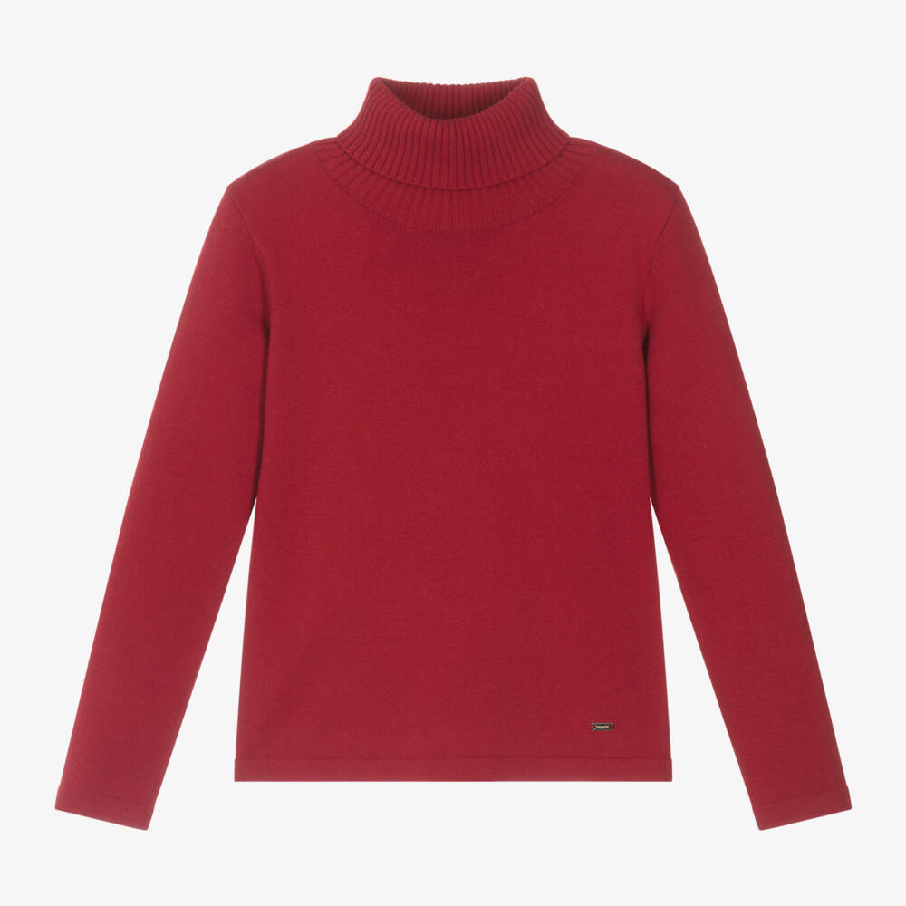 Mayoral-Girls Soft Red Roll Neck Jumper | Childrensalon Outlet