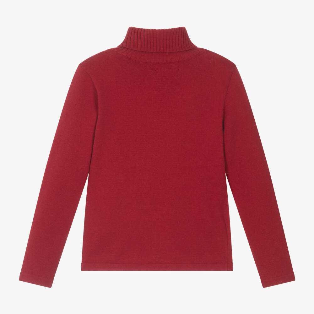 Mayoral-Girls Soft Red Roll Neck Jumper | Childrensalon Outlet