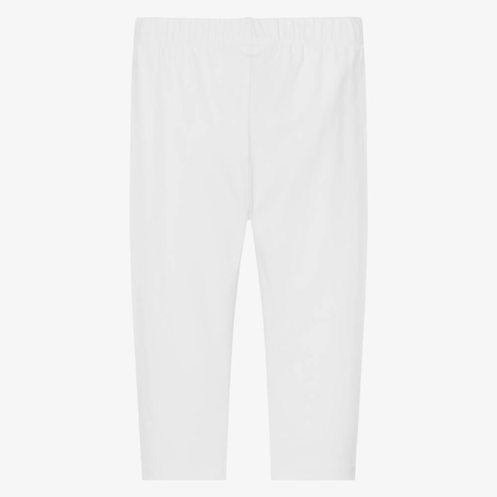 Mayoral-Girls Soft White Cotton Leggings | Childrensalon Outlet