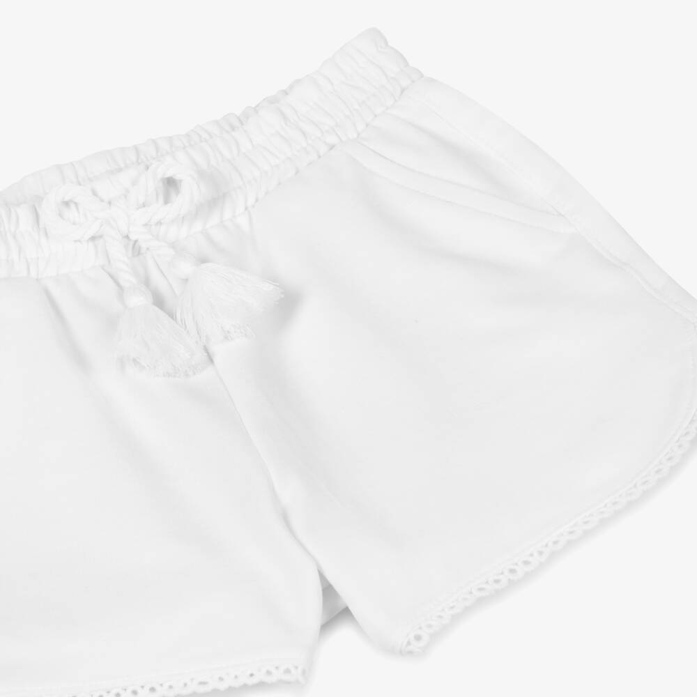 Mayoral-Girls Soft White Jersey Shorts | Childrensalon Outlet