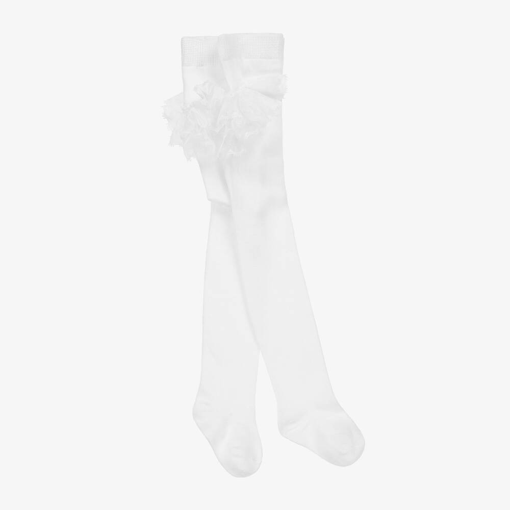 Mayoral Newborn-Girls Soft White Lace Tights | Childrensalon Outlet