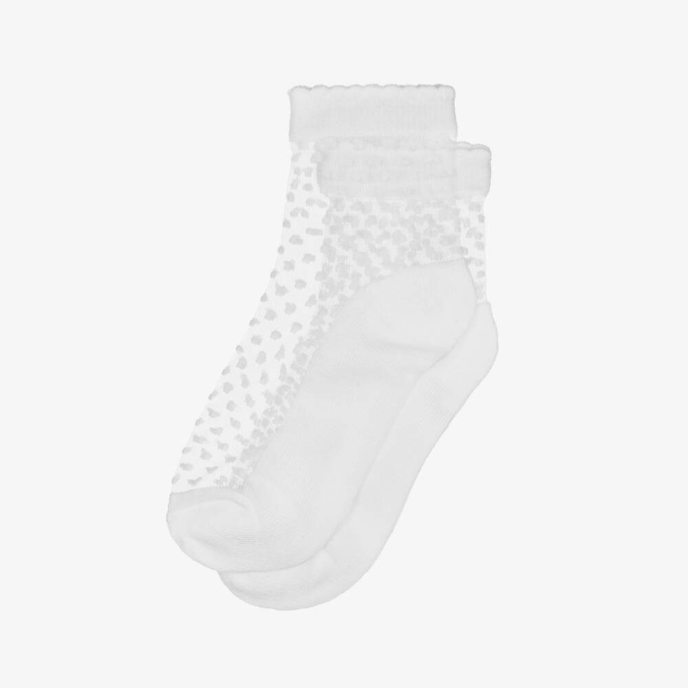 مايورال-جوارب شفافة ناعمة بيضاء بنقاط للبنات | Childrensalon Outlet