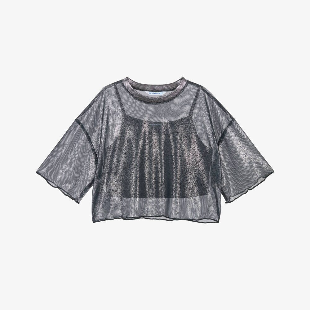 Mayoral-Серый комплект с блеском для девочек | Childrensalon Outlet