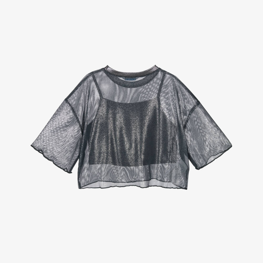 Mayoral-Girls Sparkle Duo Grey Top Set | Childrensalon Outlet
