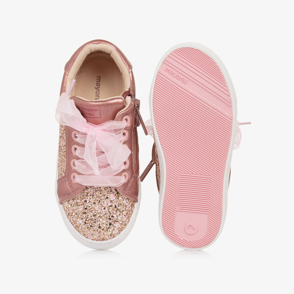 Mayoral-Girls Sparkle Pink Shimmer Sneakers | Childrensalon Outlet