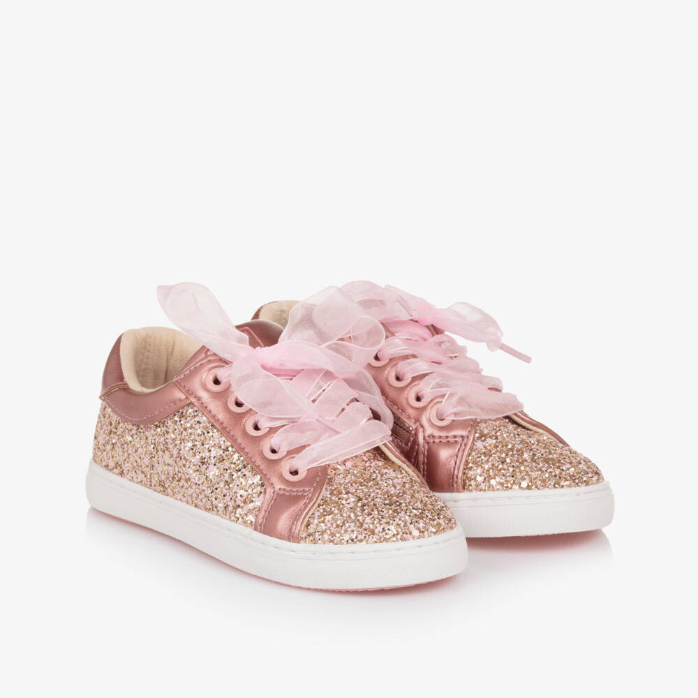 Mayoral-Girls Sparkle Pink Shimmer Sneakers | Childrensalon Outlet