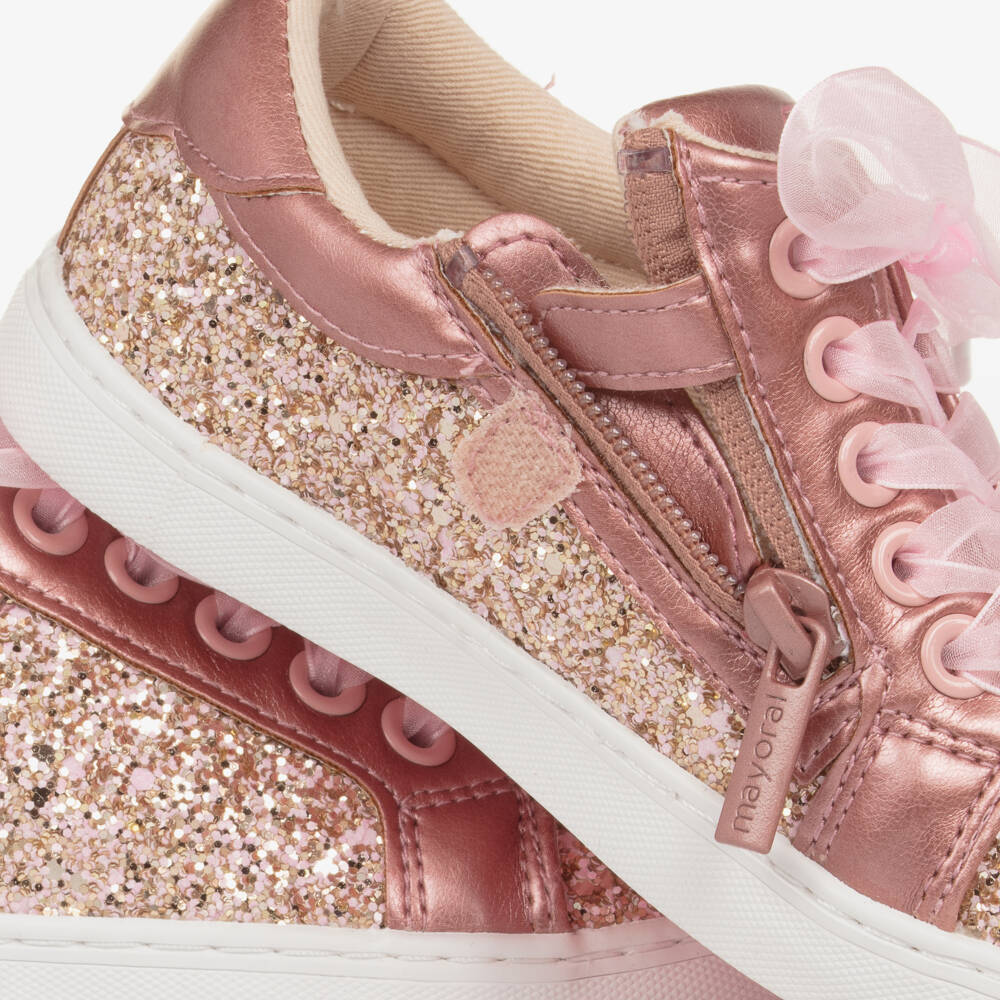 Mayoral-Girls Sparkle Pink Shimmer Sneakers | Childrensalon Outlet