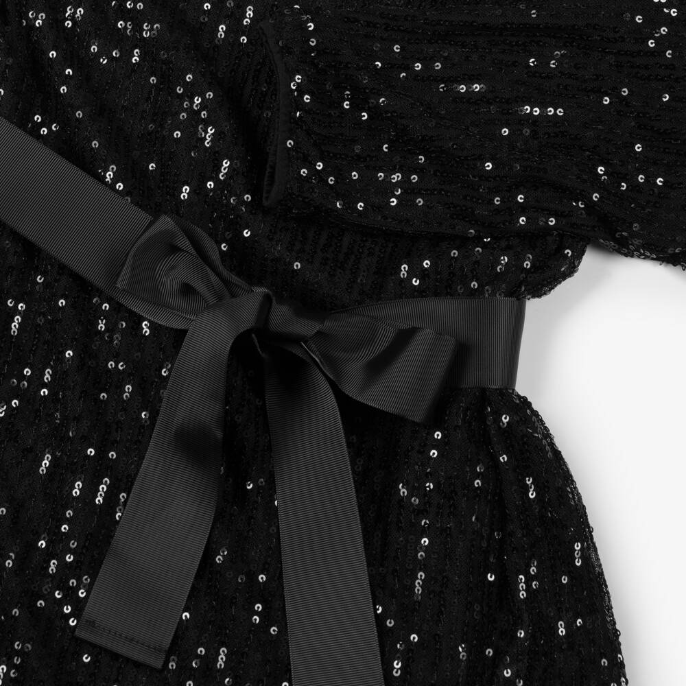 Mayoral-Girls Sparkling Black Tulle Dress | Childrensalon Outlet