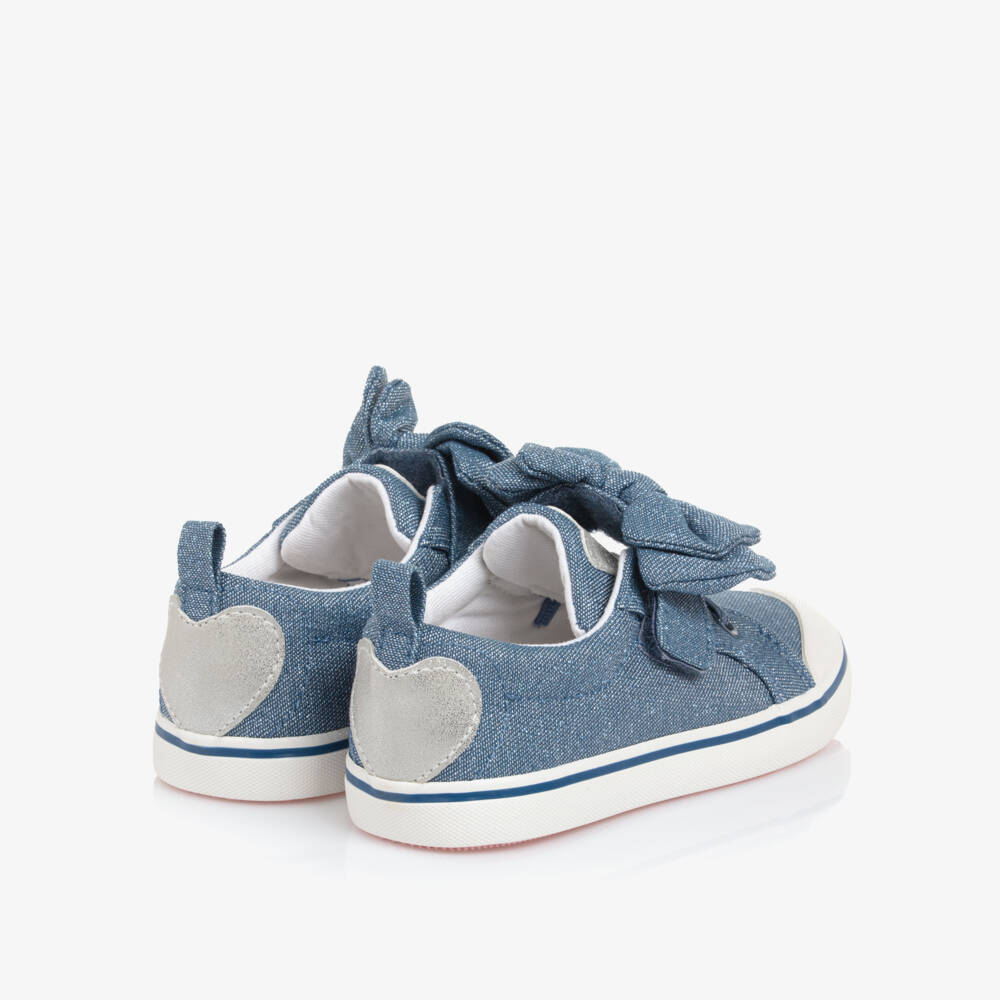 Mayoral-Girls Sparkling Blue Bow Sneakers | Childrensalon Outlet