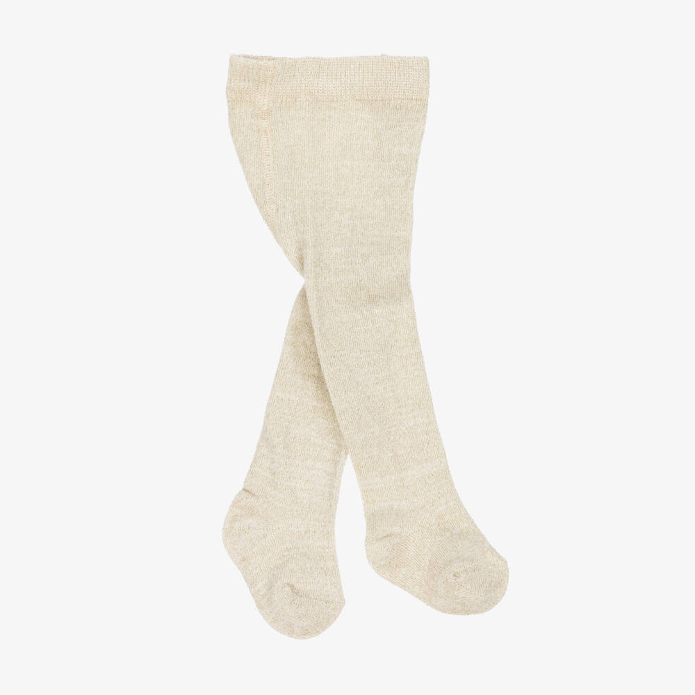 Mayoral Newborn-Girls Sparkling Gold Knit Tights | Childrensalon Outlet