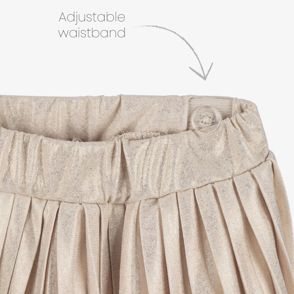 Mayoral-Girls Sparkling Gold Pleated Shorts | Childrensalon Outlet