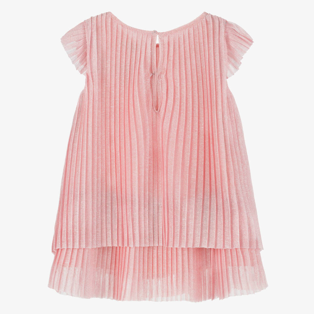 Mayoral-فستان تول وردي لامع للبنات مع فيونكة | Childrensalon Outlet