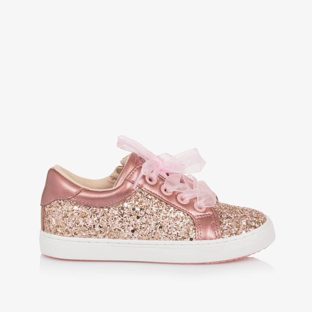 Mayoral-Girls Sparkling Pink Chiffon Sneakers | Childrensalon Outlet