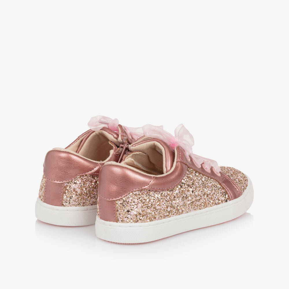 Mayoral-Girls Sparkling Pink Chiffon Sneakers | Childrensalon Outlet