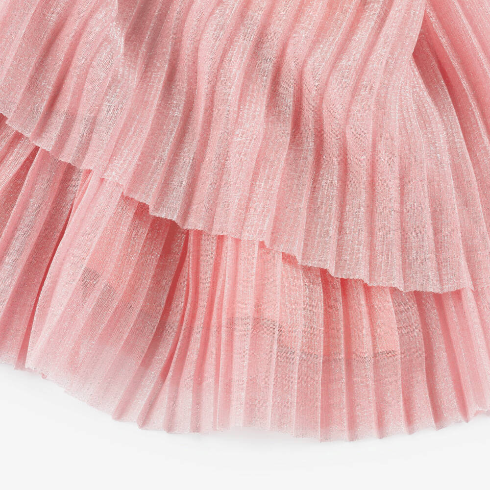 Mayoral-Платье из блестящего розового фатина с оборками для девочек | Childrensalon Outlet