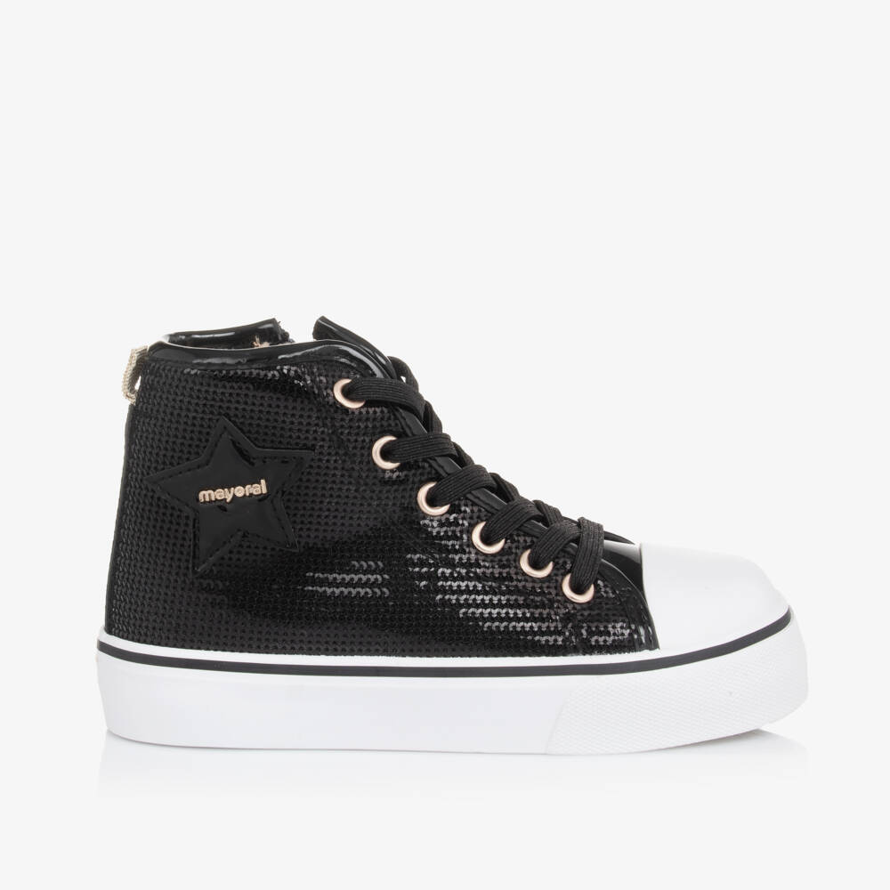 Mayoral-Girls Sparkly Black High-Tops | Childrensalon Outlet