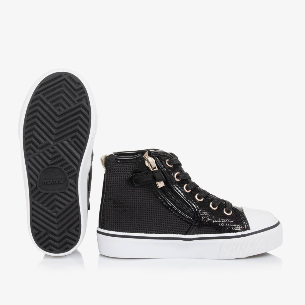 Mayoral-Girls Sparkly Black High-Tops | Childrensalon Outlet