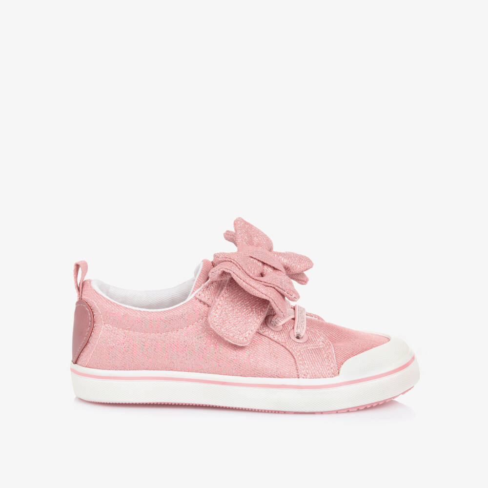 Mayoral-Girls Sparkly Pink Bow Sneakers | Childrensalon Outlet