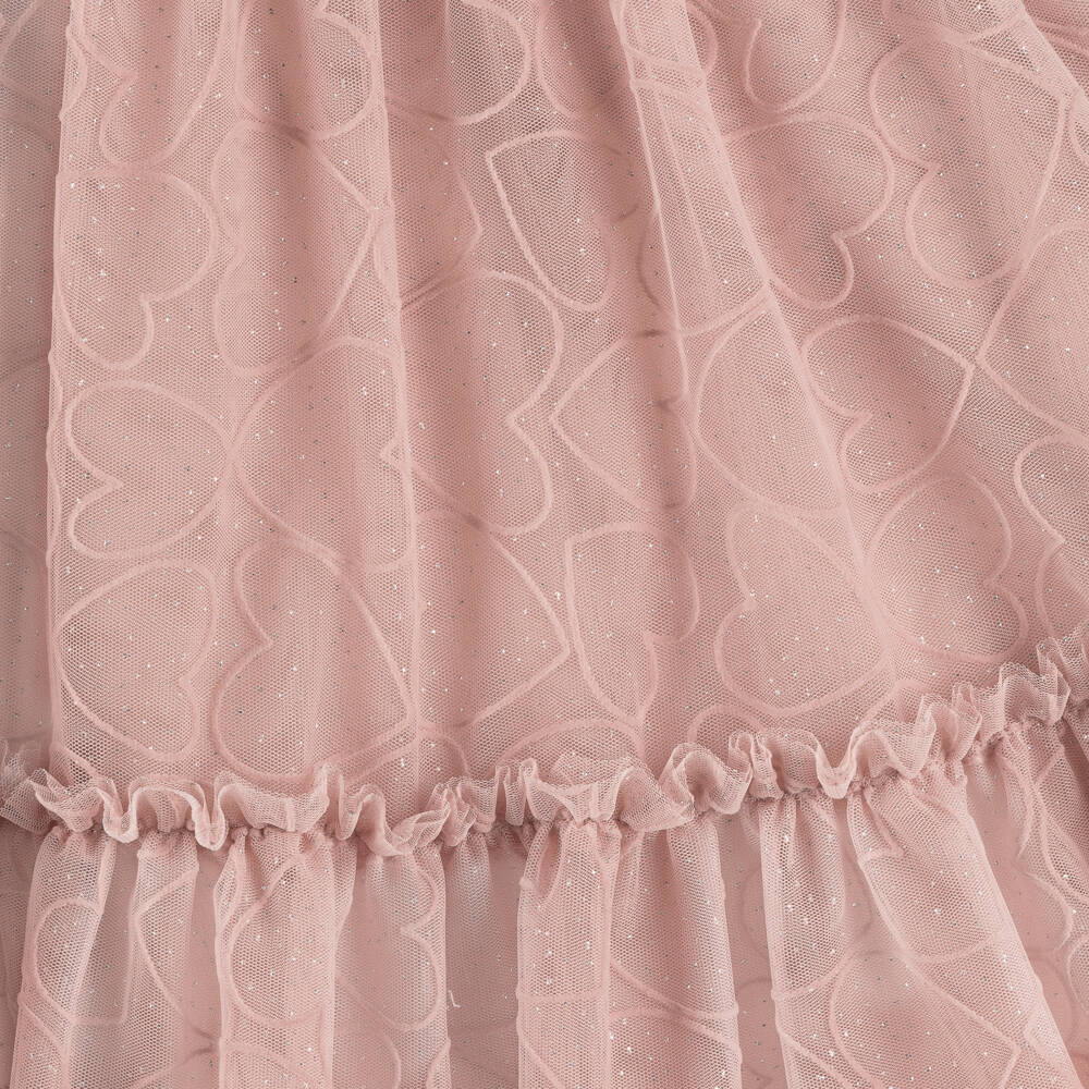 Mayoral-Girls Sparkly Pink Heart Dress | Childrensalon Outlet