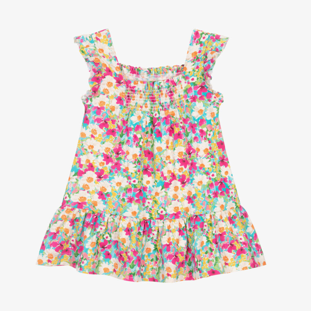 Mayoral-Girls Springtime Pink Floral Frock | Childrensalon Outlet