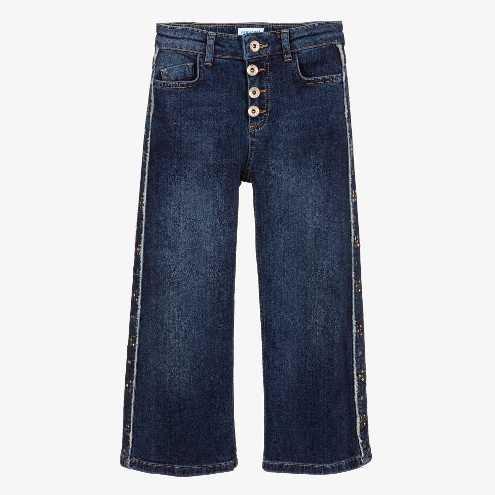 Mayoral - Girls Straight Cropped Jeans | Childrensalon