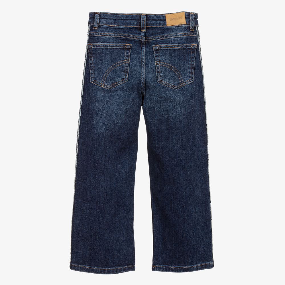 Mayoral-جينز قصير قطن دنيم لون أزرق داكن للبنات | Childrensalon Outlet