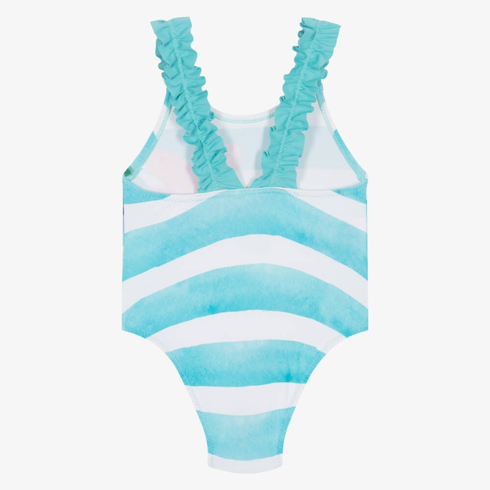 Mayoral-Girls Striped Swimsuit with Flowers | Childrensalon Outlet