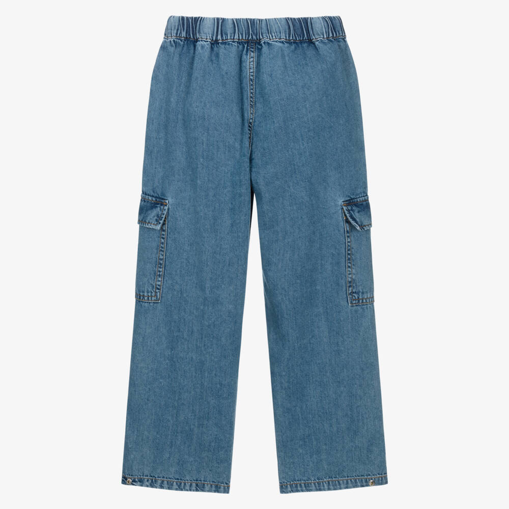 Mayoral-Girls Stylish Blue Cargo Trousers | Childrensalon Outlet