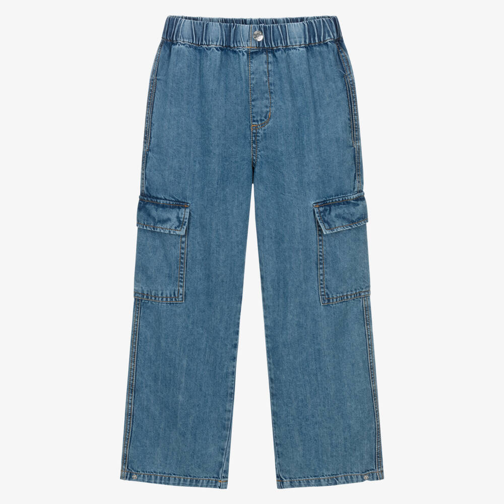 Mayoral-Girls Stylish Blue Cargo Trousers | Childrensalon Outlet