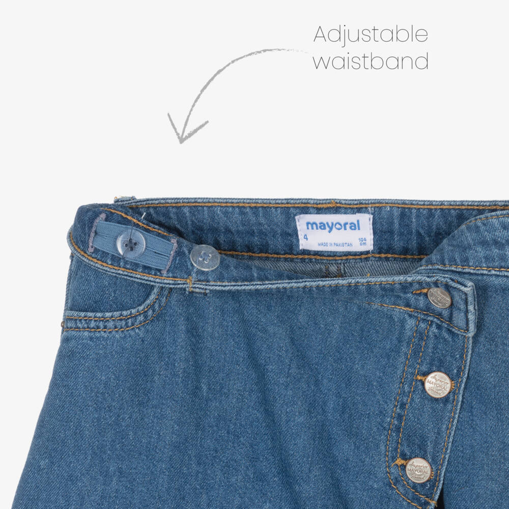 Mayoral-Girls Stylish Indigo Cotton Skirt | Childrensalon Outlet