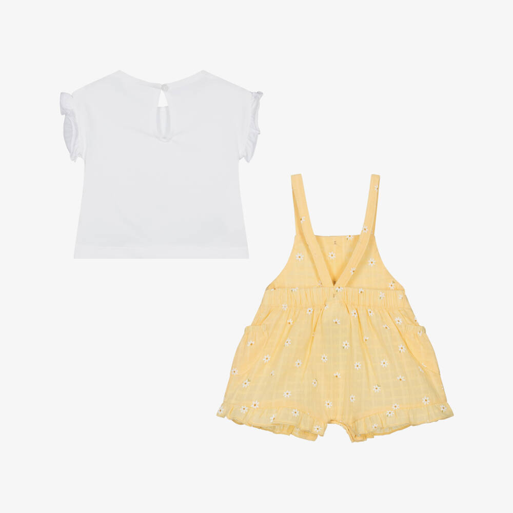 Mayoral Newborn-Girls Sunny Cotton Dungaree Outfit | Childrensalon Outlet