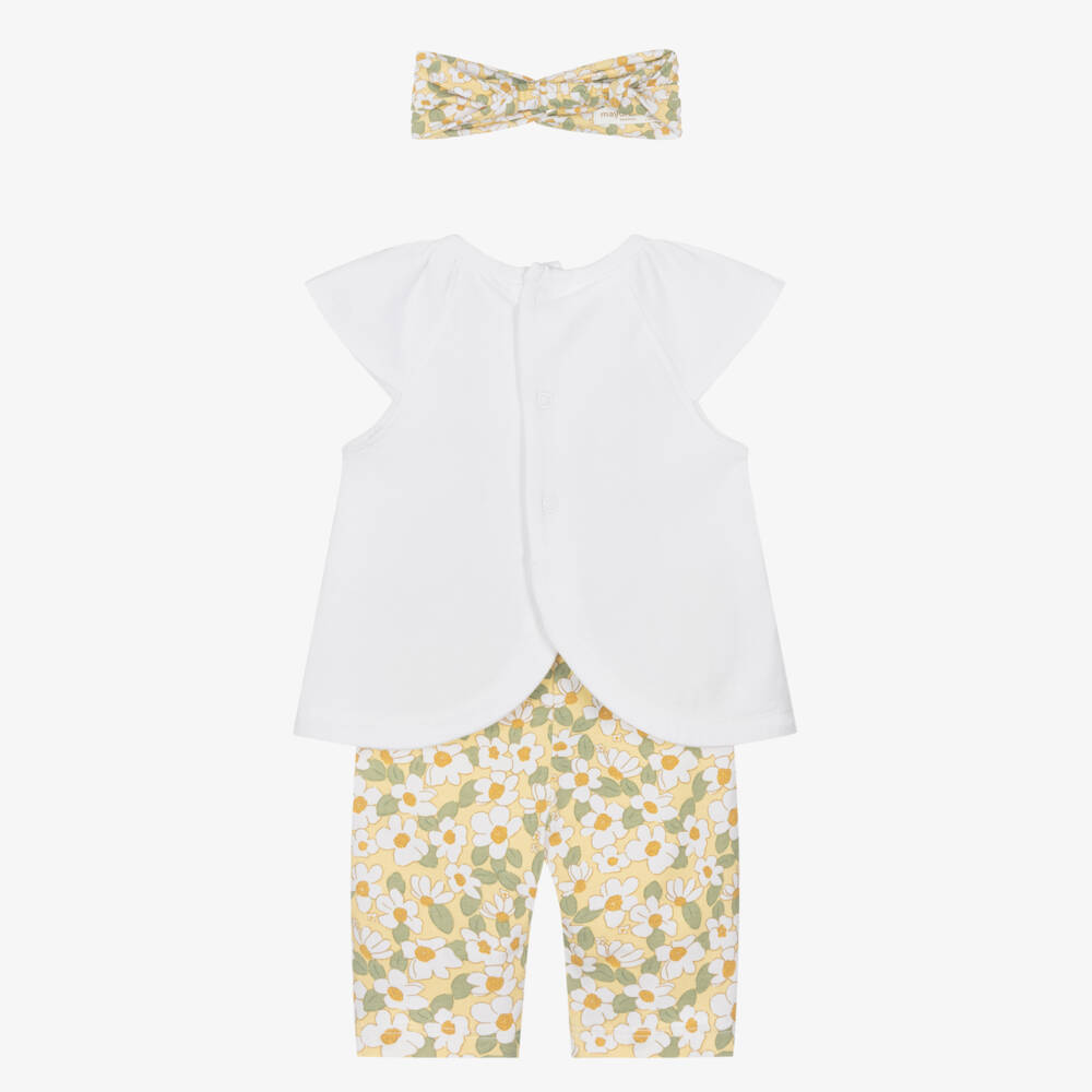 Mayoral Newborn-Girls Sunny Daisy Cotton Ensemble | Childrensalon Outlet