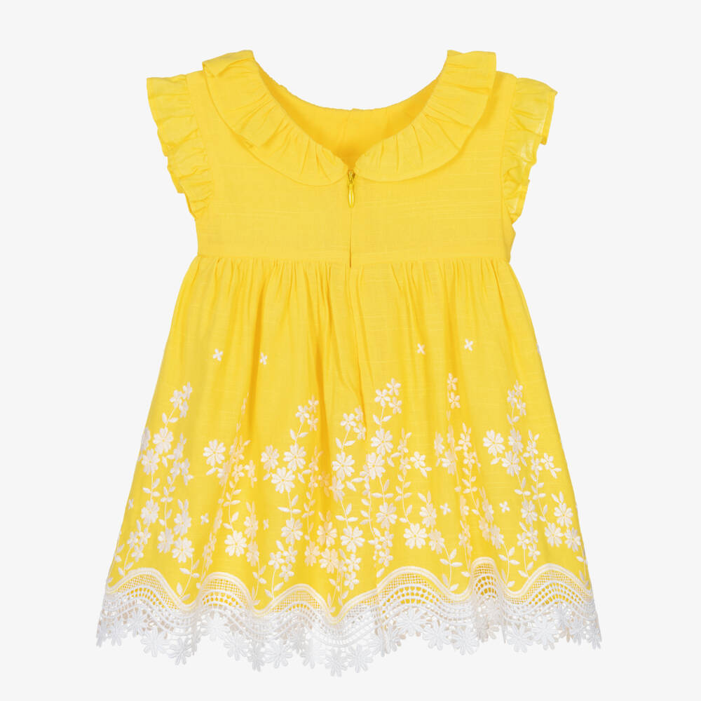 Mayoral-Girls Sunny Ruffled Embroidery Dress | Childrensalon Outlet
