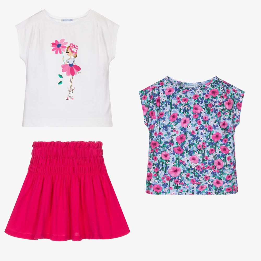 Mayoral-Girls T-Shirts & Skirt Set | Childrensalon Outlet