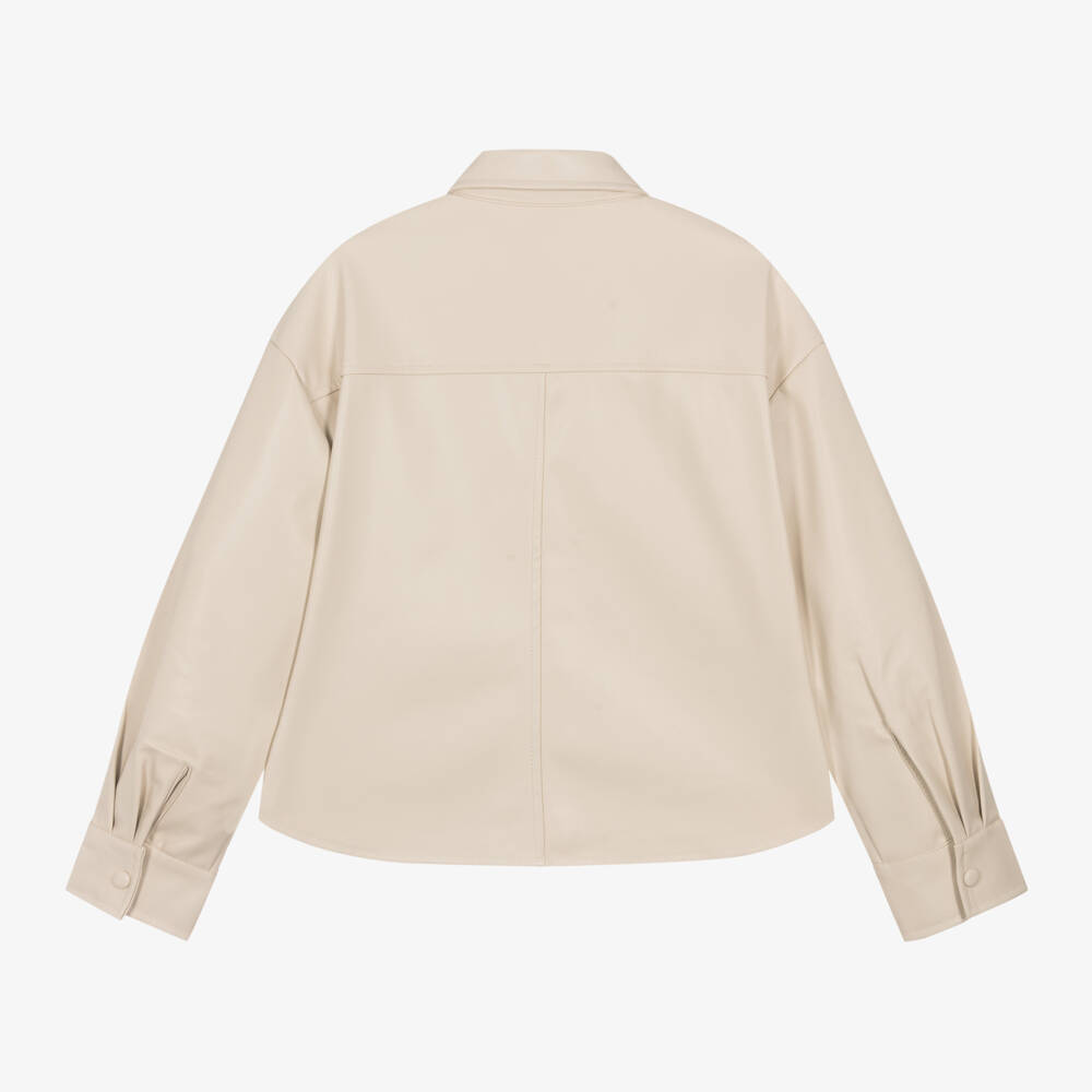 مايورال-قميص جلد صناعي لون بيج للبنات | Childrensalon Outlet