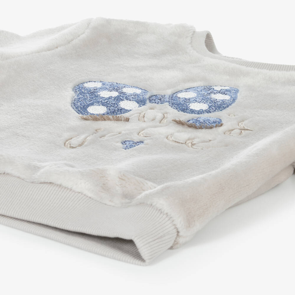 Mayoral-Girls Taupe Fleece Sweatshirt | Childrensalon Outlet