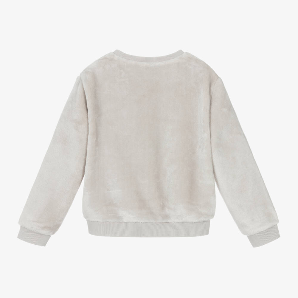 Mayoral-Girls Taupe Fleece Sweatshirt | Childrensalon Outlet