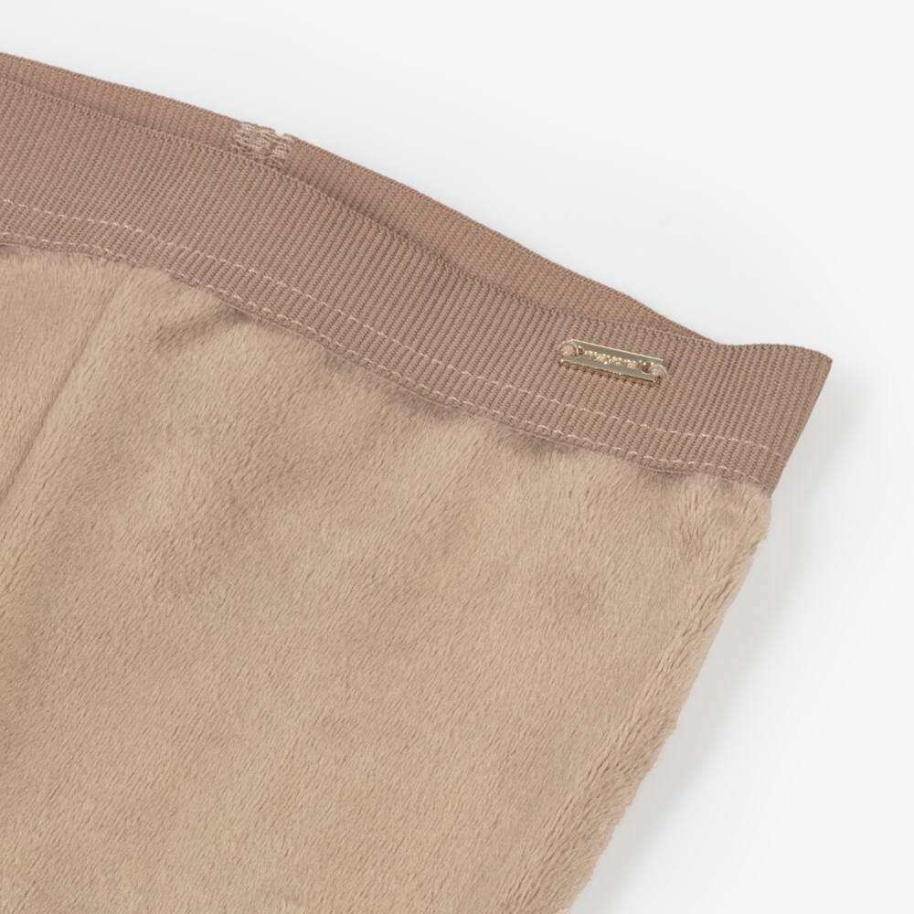 Mayoral-Girls Taupe Velour Trousers | Childrensalon Outlet