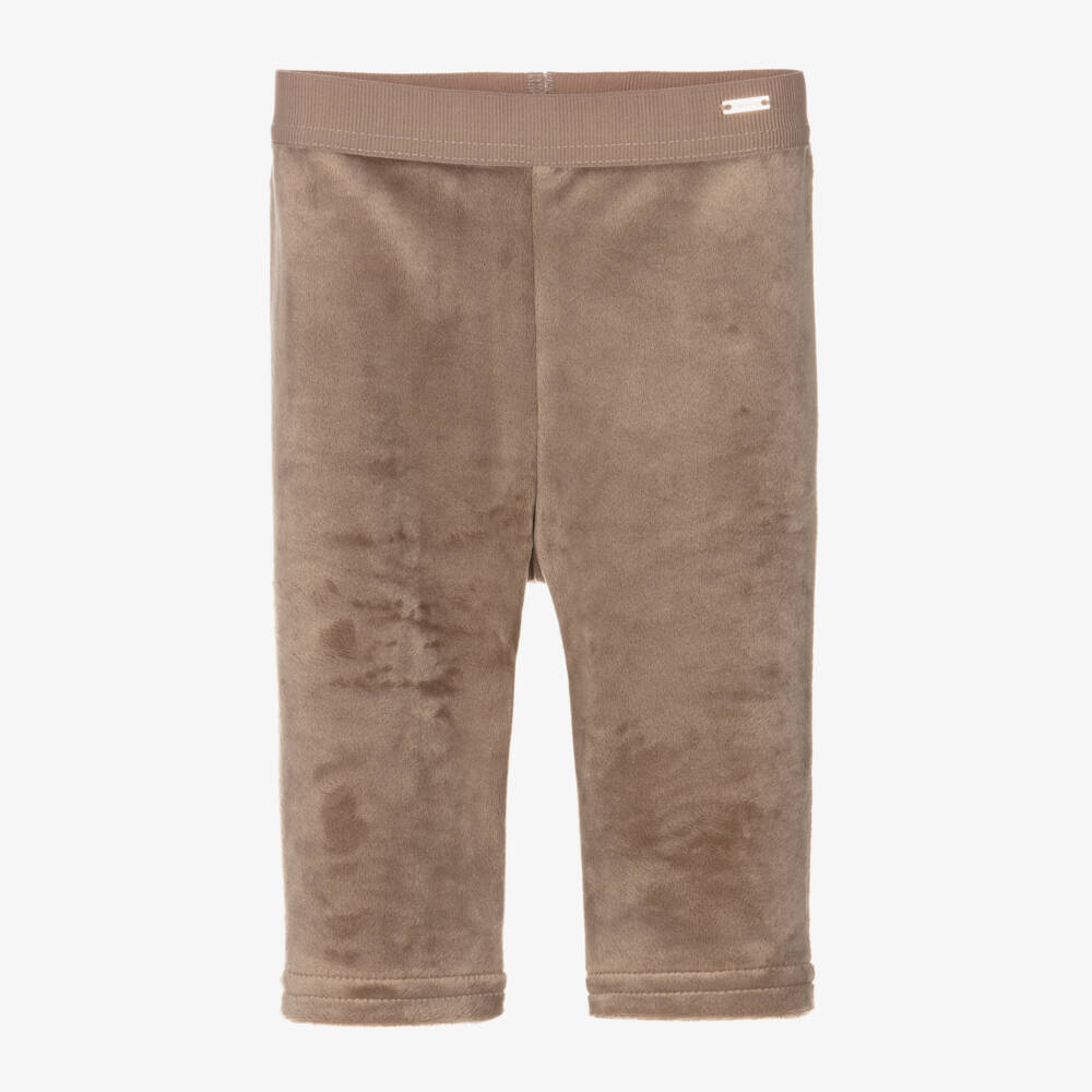 Mayoral-Girls Taupe Velour Trousers | Childrensalon Outlet