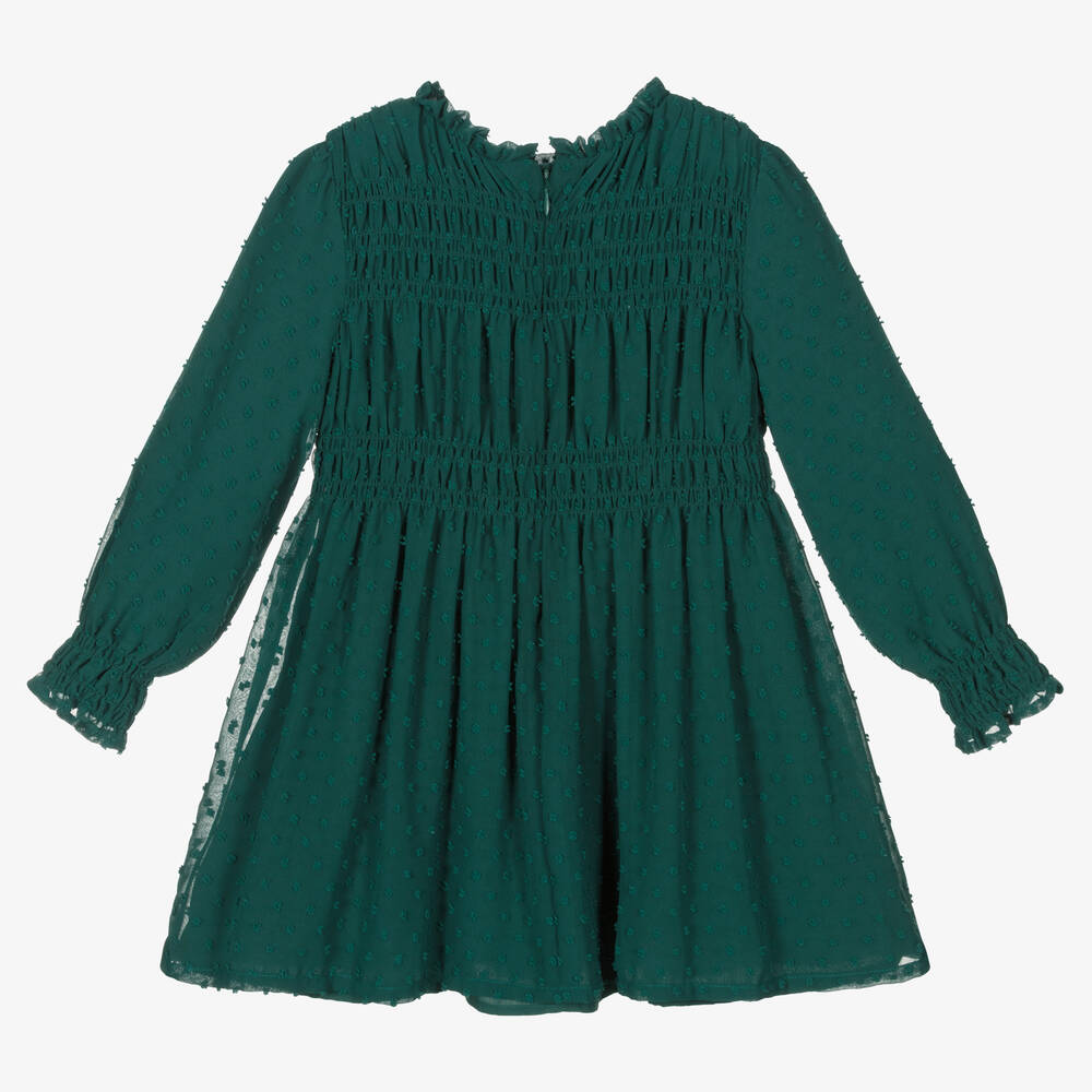 Mayoral-Зеленое шифоновое платье для подростков | Childrensalon Outlet