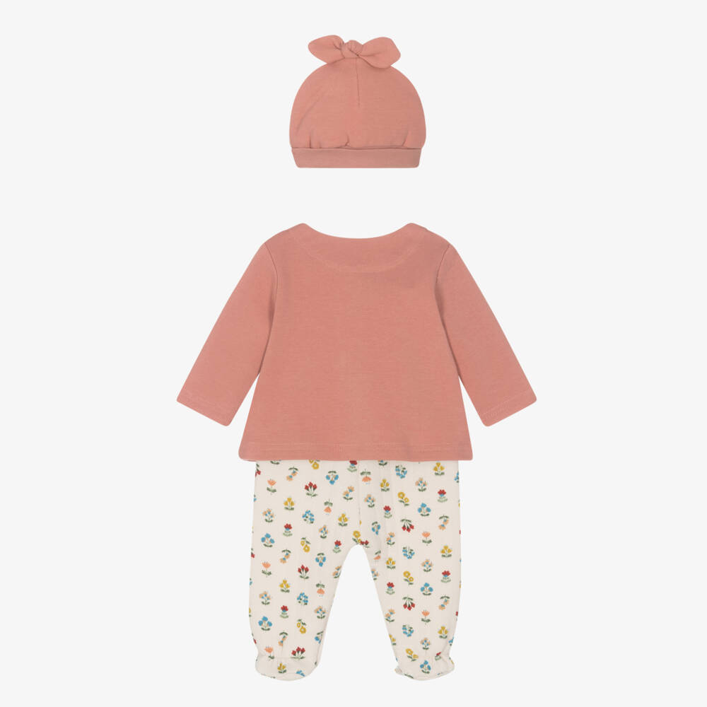 Mayoral Newborn-Girls Terracotta Floral Babysuit Ensemble | Childrensalon Outlet