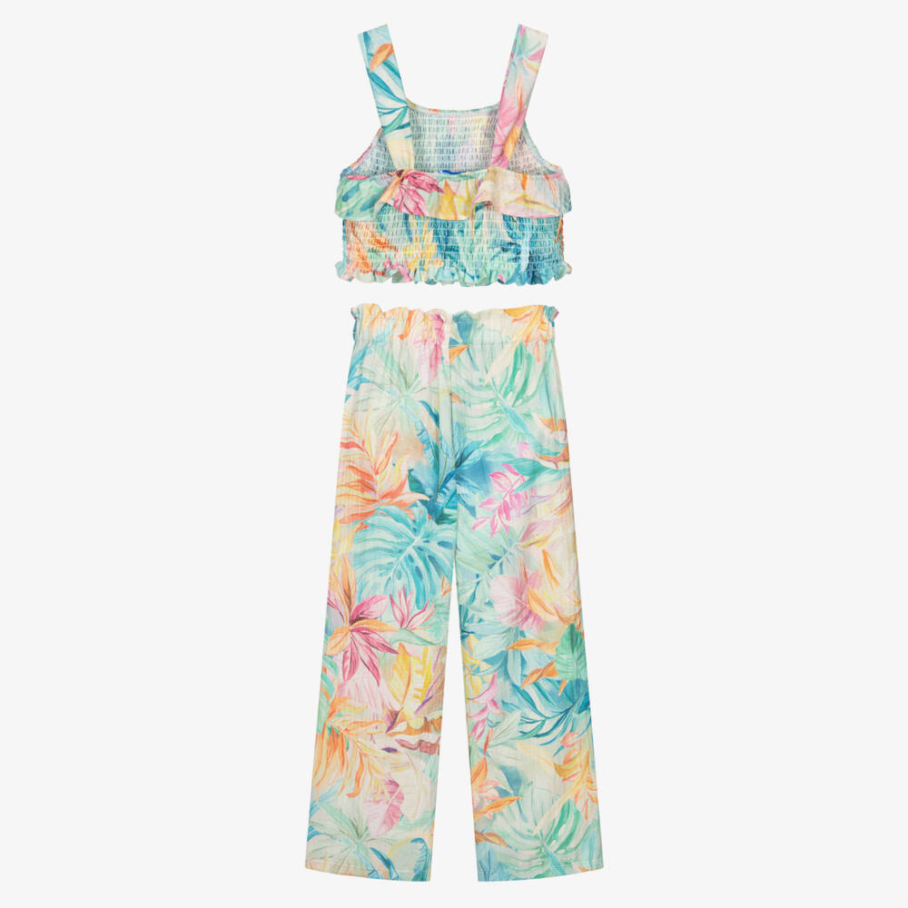 Mayoral-Girls Tropical Bloom Trouser Ensemble | Childrensalon Outlet