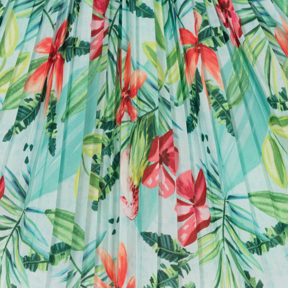 Mayoral-Платье с плиссировкой тропического зелёного цвета для девочек | Childrensalon Outlet