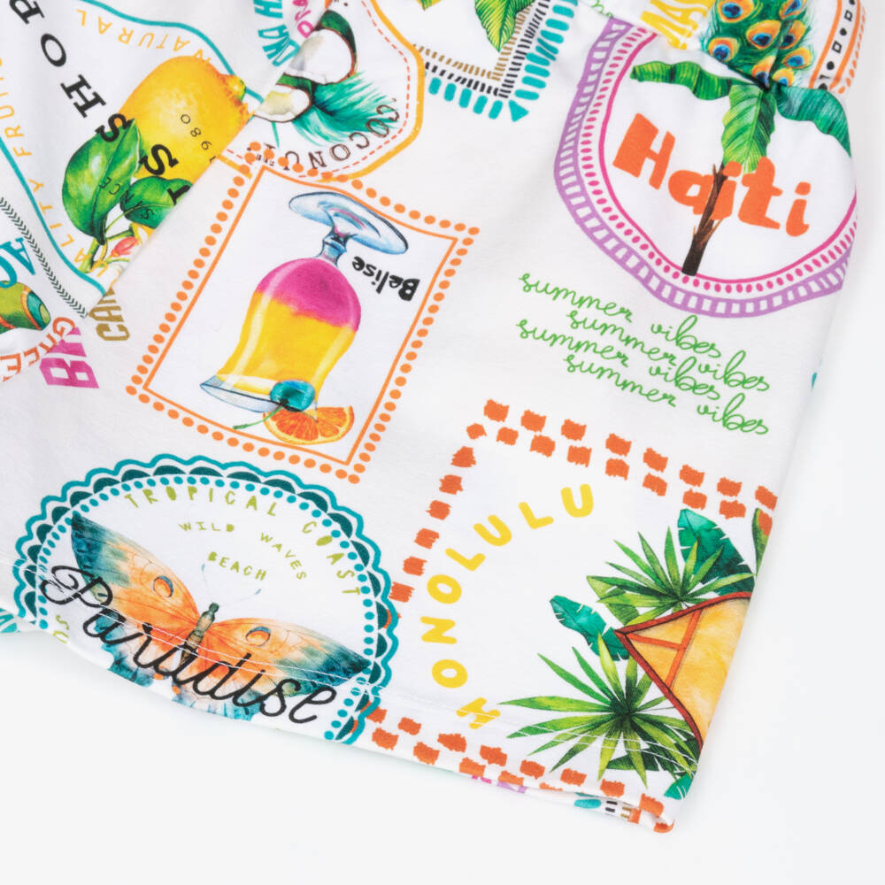 Mayoral-Girls Tropical Teal Jersey Set | Childrensalon Outlet