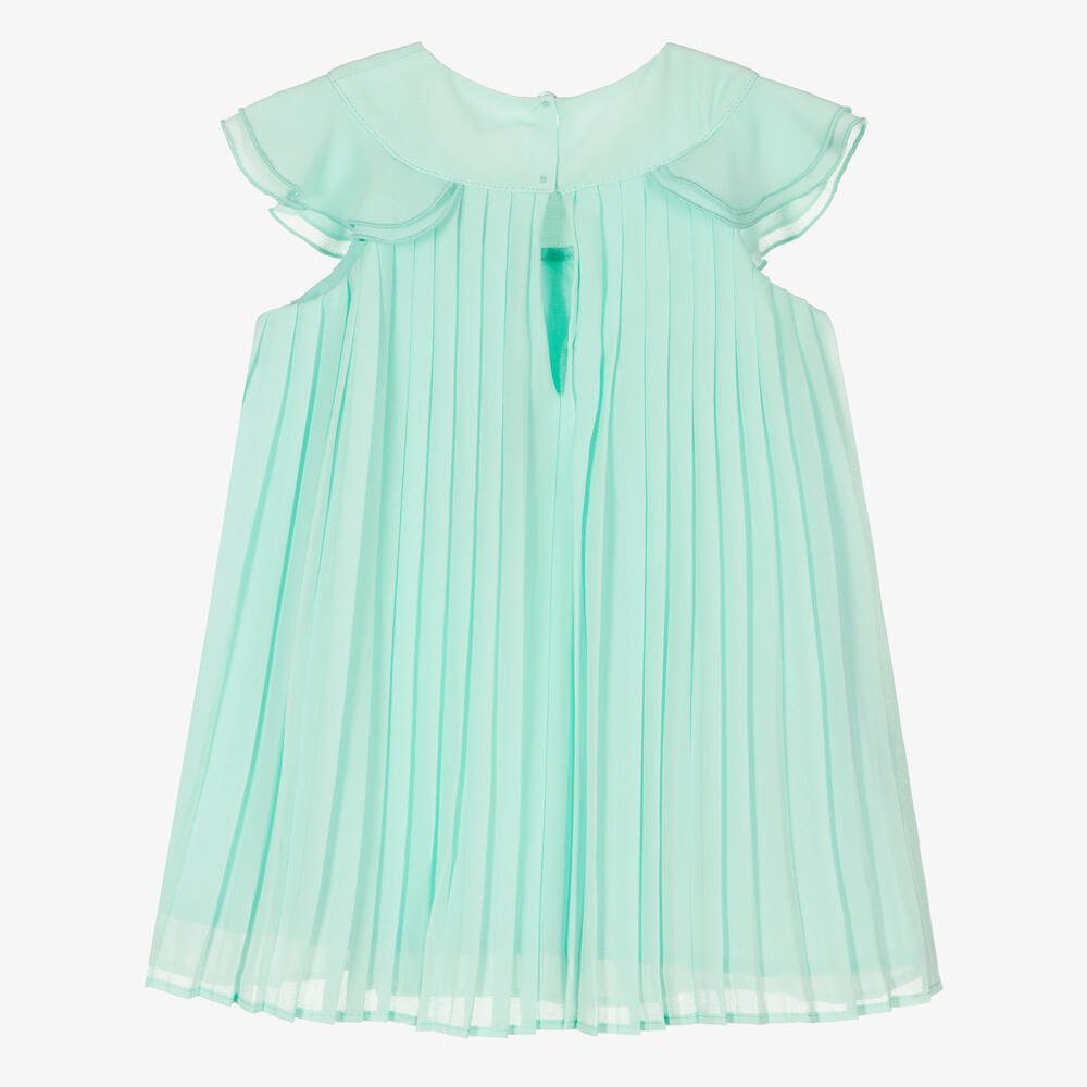 Mayoral-Бирюзовое плиссированное платье из шифона | Childrensalon Outlet