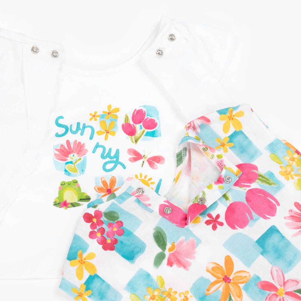 Mayoral-Летний комплект из бирюзового хлопка для девочек | Childrensalon Outlet